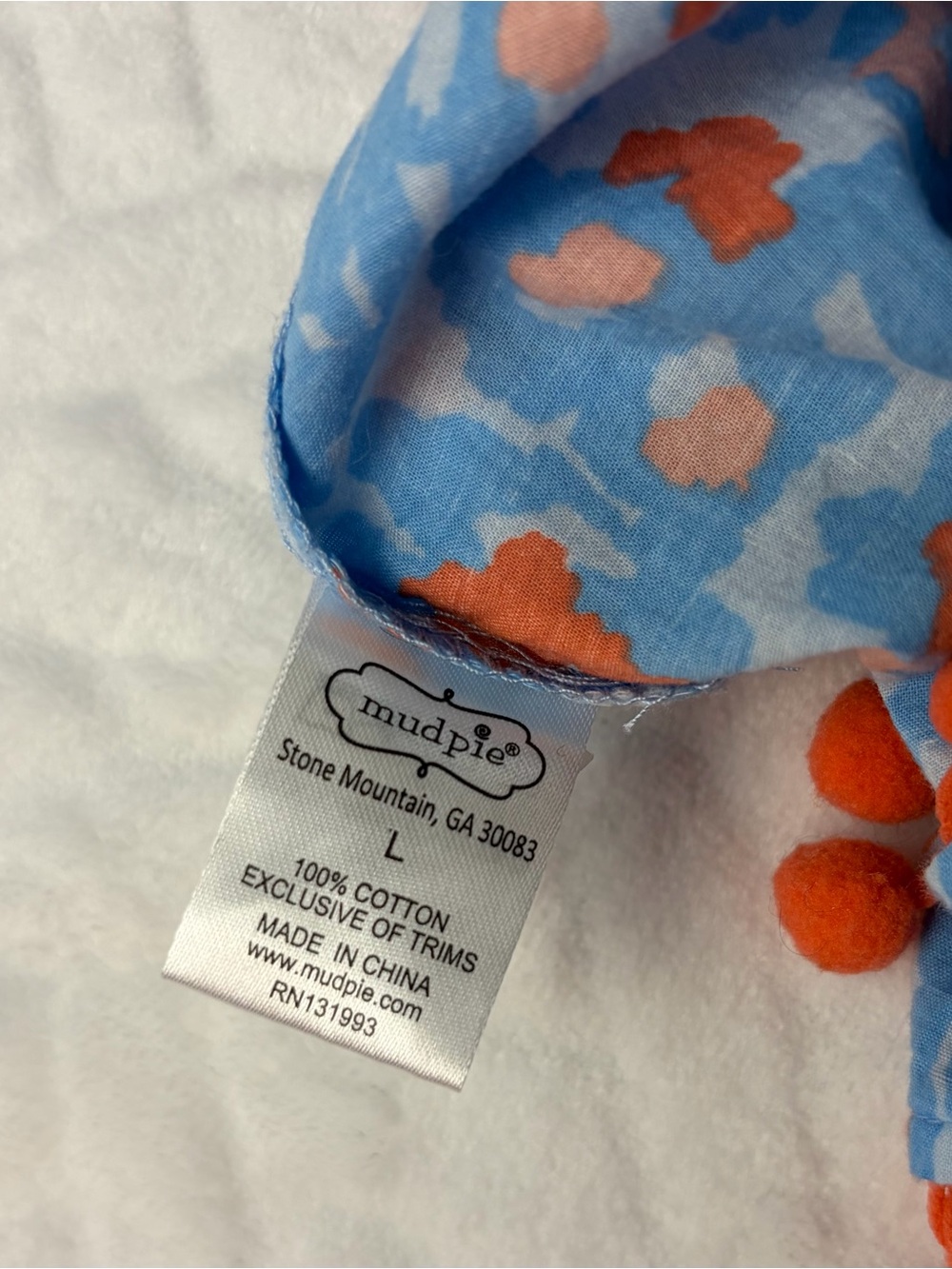 Mud Pie 100% cotton tunic style dress blue and orange cheetah print Size L - Picture 3 of 10